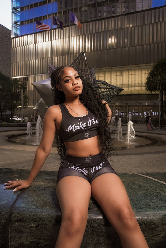 "MAKE IT OUT" WOMEN TWO PIECE BLACK